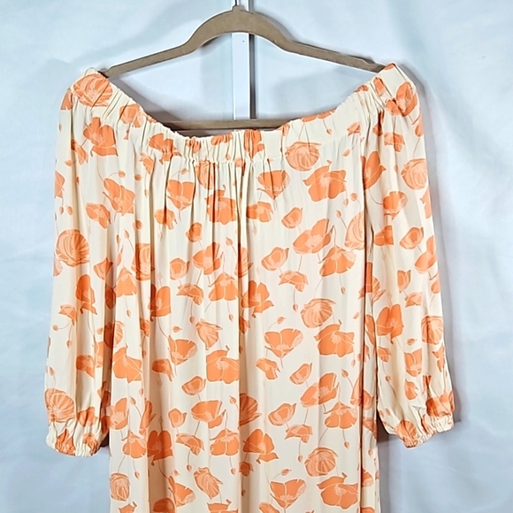 Ana Peach & Cream Off the Shoulder Dress Size Large - Picture 3 of 8